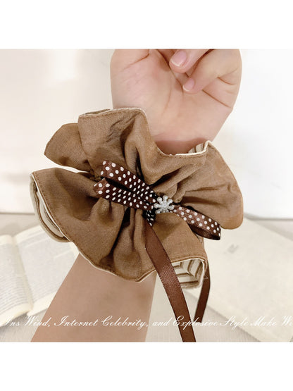 Gifty - Striped Khaki Hair Tie