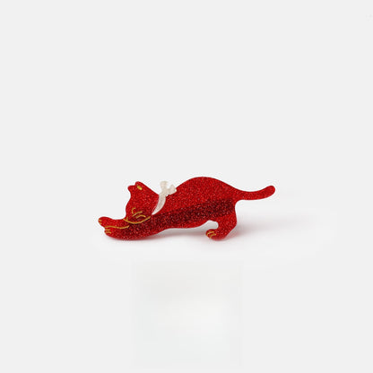 Beau - Playful Stretching Cat Acetate Side Hair Clip