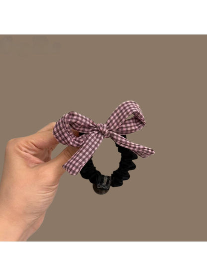 Gifty - Sweet Style Plaid Bow Decorative Scrunchie