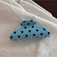 Beau - Polka Dot Fan Shape Resin Claw Clip