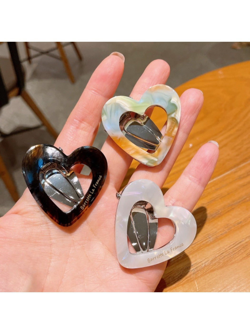 Beau - Beautiful Heart Shaped Acetate Hair Clip