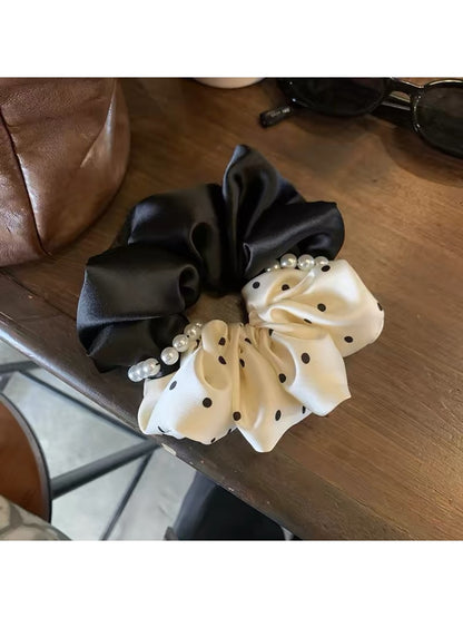 Gifty - Polka Dot Contrast Satin Look Scrunchie
