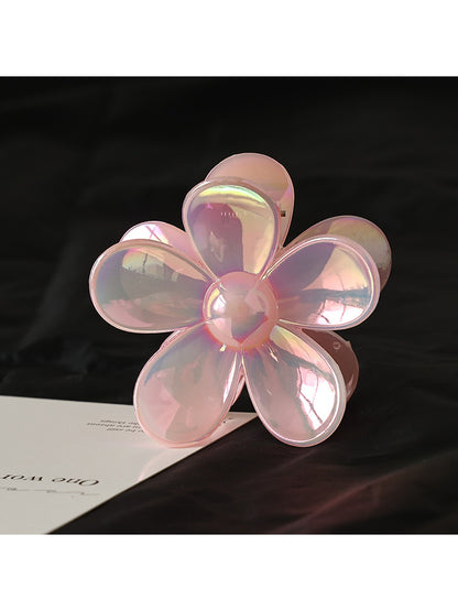 Beau - Iridescent Petal Plastic Flower Claw Clip