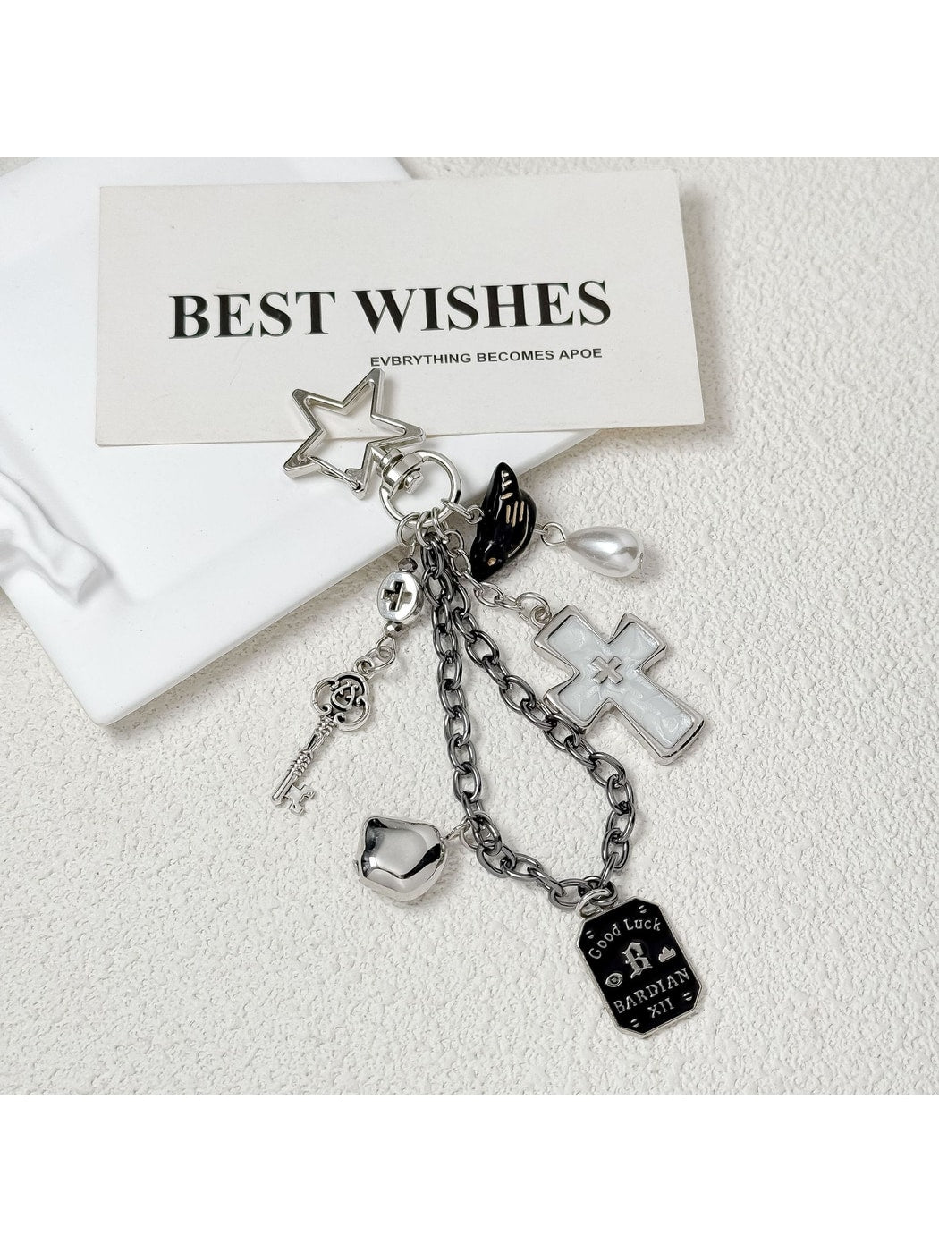 Keypus - Punk Cross Charm Chain Keychain