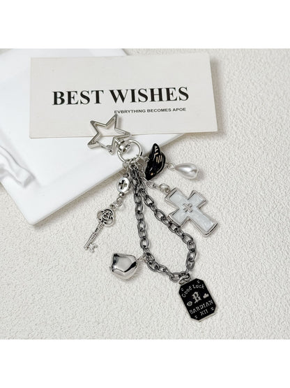 Keypus - Punk Cross Charm Chain Keychain