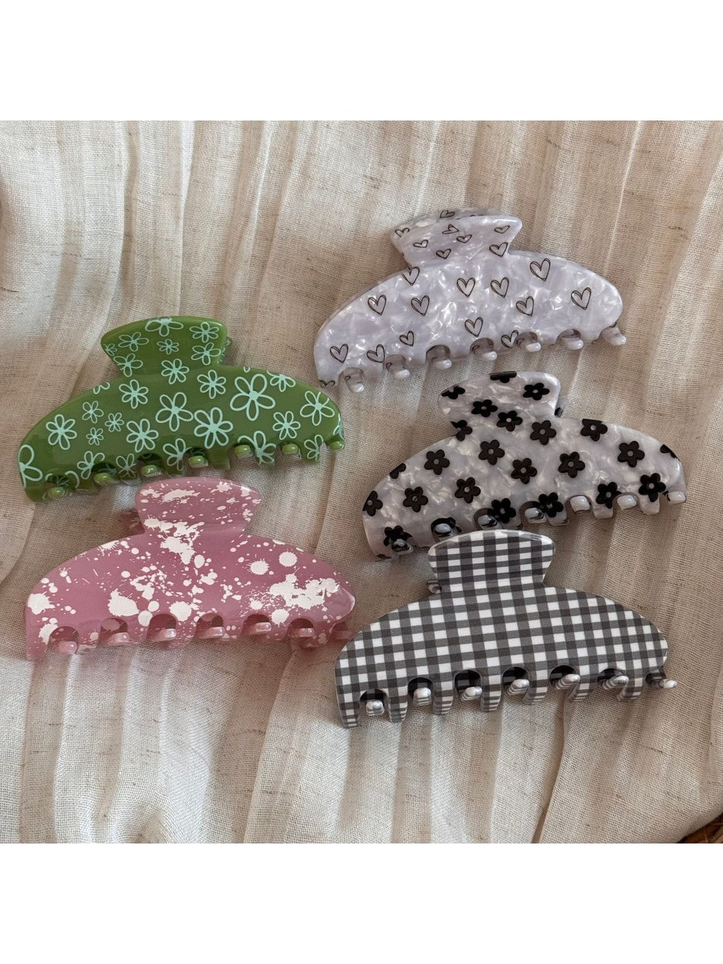Beau - Irregular Fan Shaped Acetate Hair Claw Clip