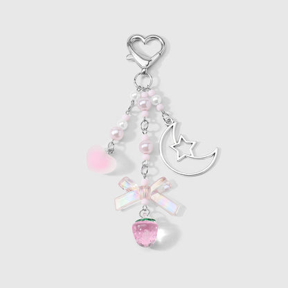 Keypus - Y2K Pink Strawberry Cross Keychain