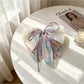 Beau - Lace Bow Mesh Ribbon Tail Claw Clip