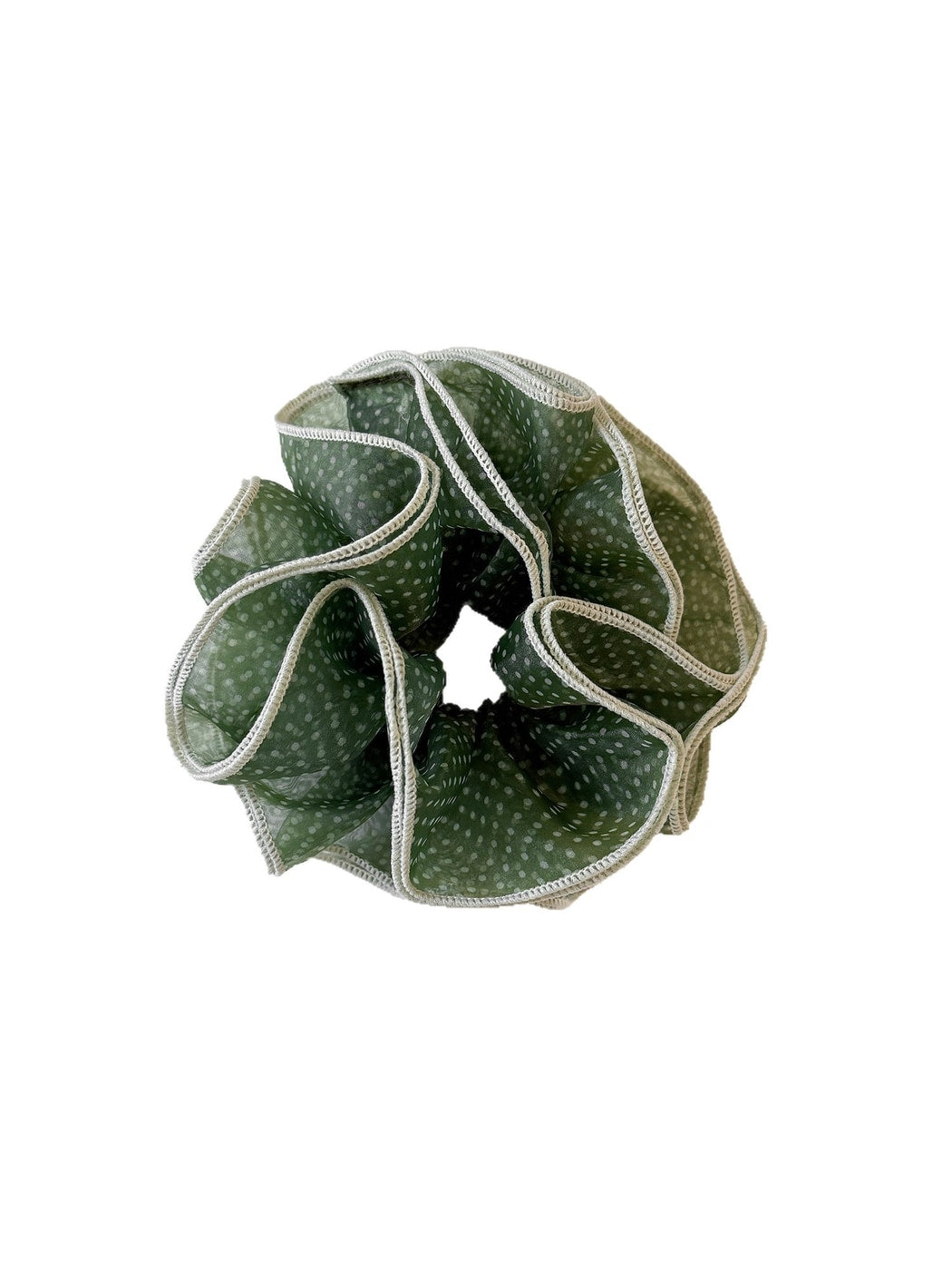 Gifty - Polka Dot Mesh Ruffled High Elasticity Scrunchie