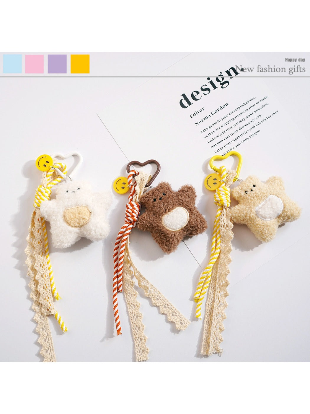 Keypus - Plush Star Bear Keychain