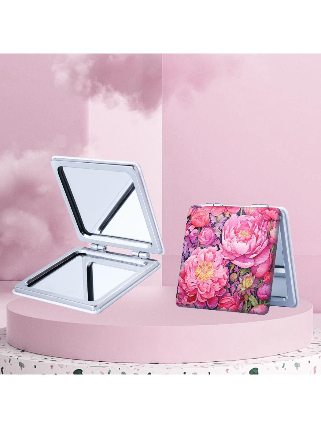 Mirroray - Folding Flower Pattern Makeup Mirror