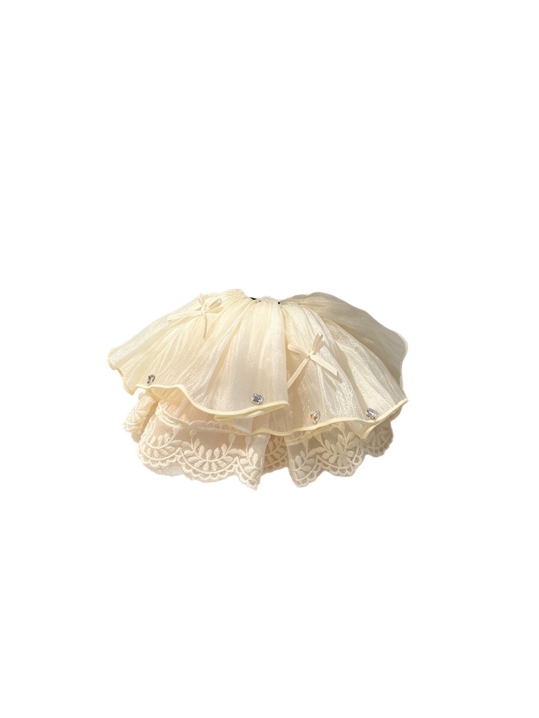 Beau - Ballet Style Lace Trim Bow Ponytail Hair Clip