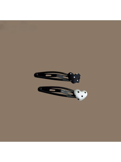 Beau - Heart Polka Dot Side Bangs Hair Clip