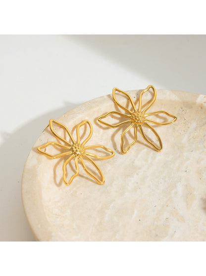 Earedge - Hibiscus Floral Motif Earrings