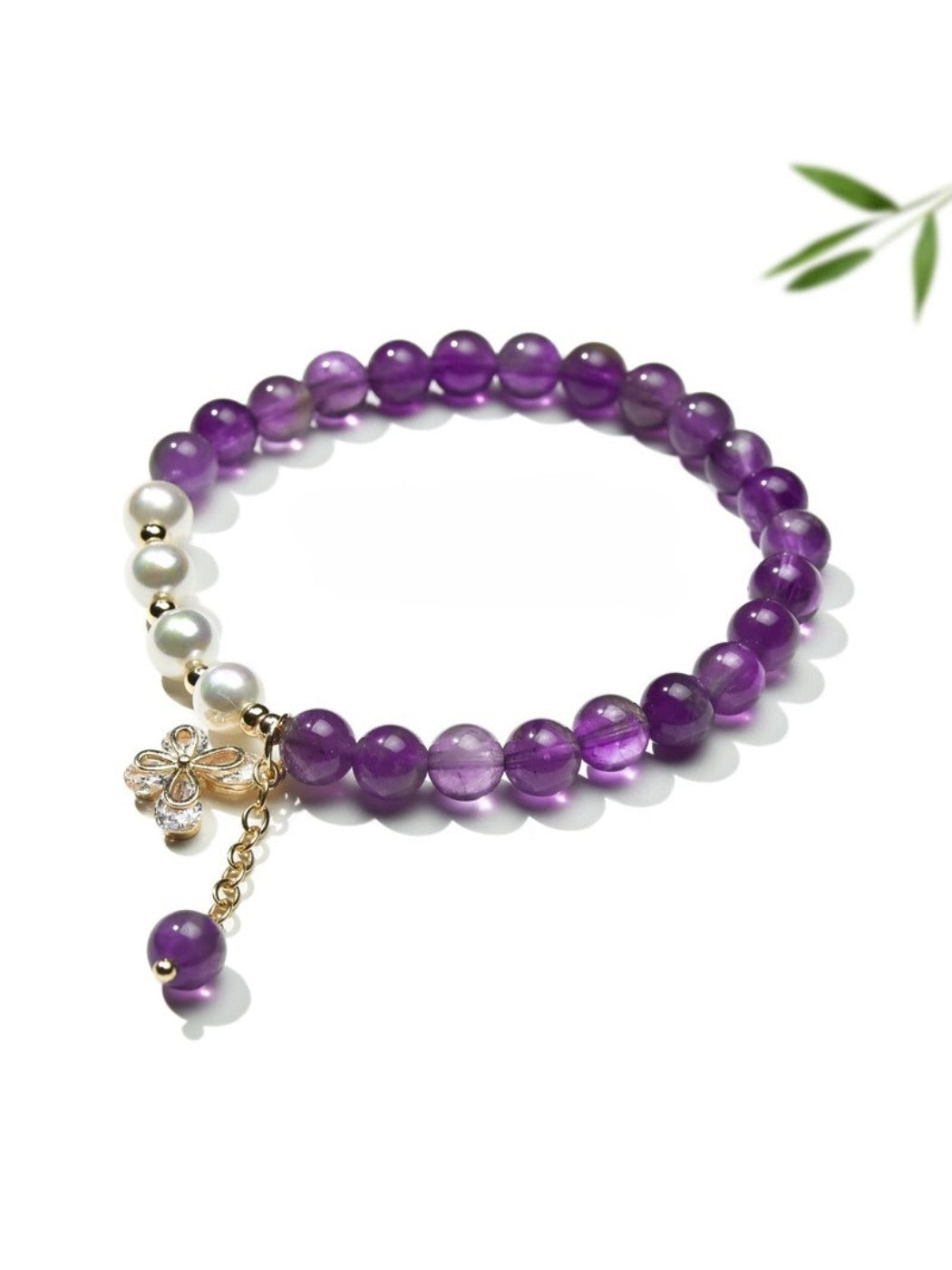 Lovra vintage butterfly beaded bracelet displayed on a white background showing full length