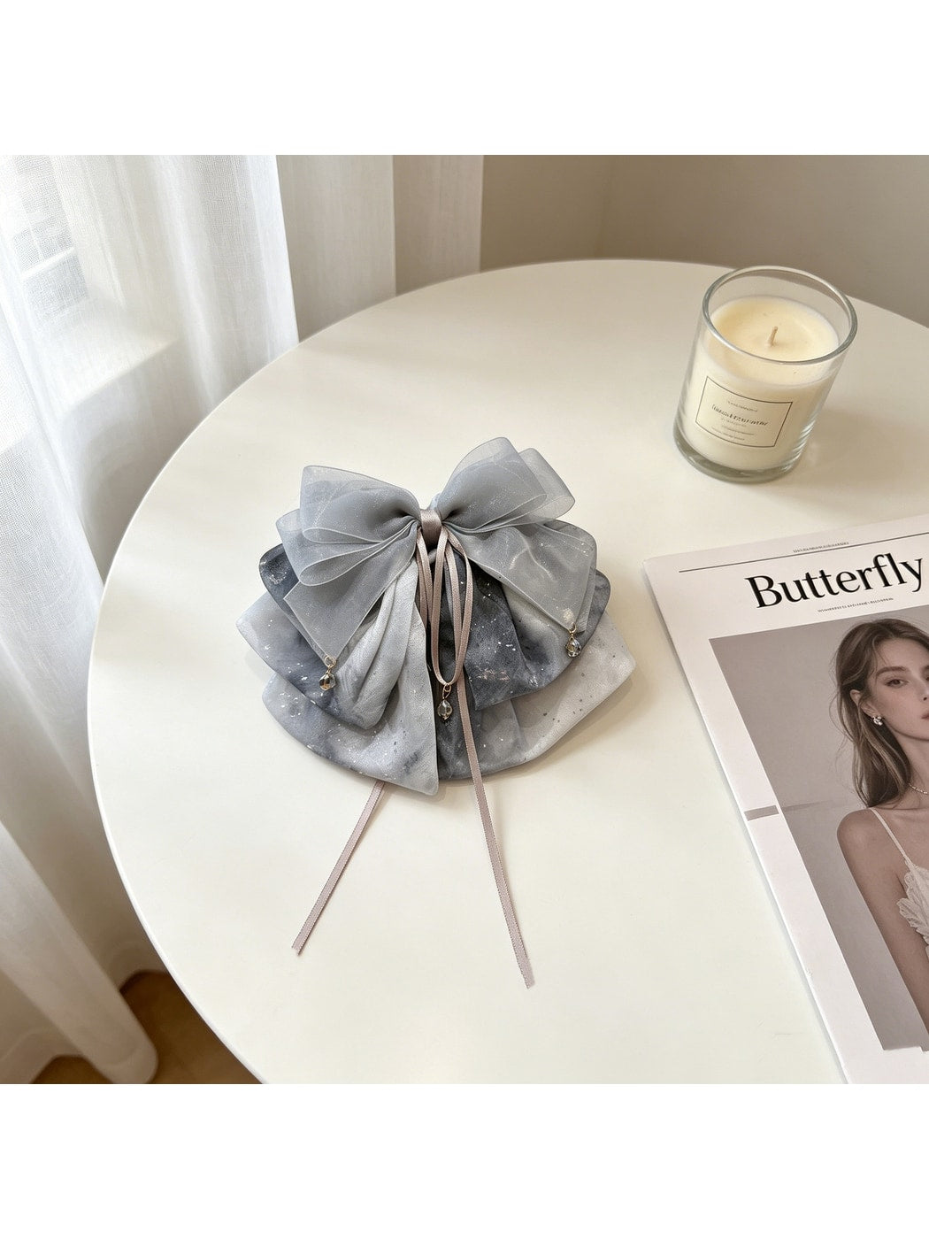 Beau - Draped Bow Half Up Ponytail Hair Claw Clip