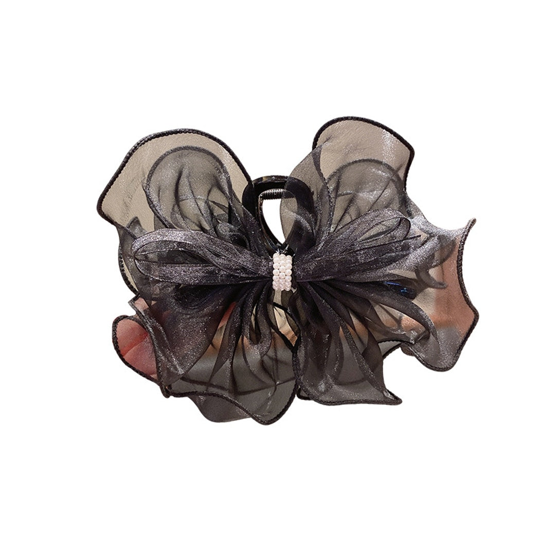 Beau - Decorative Organza Bow Hair Claw Clip
