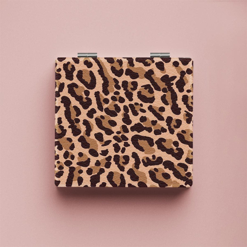Mirroray - Retro Leopard Print Foldable Compact Mirror
