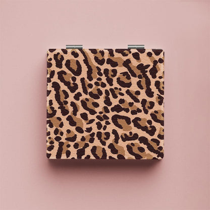 Mirroray - Retro Leopard Print Foldable Compact Mirror