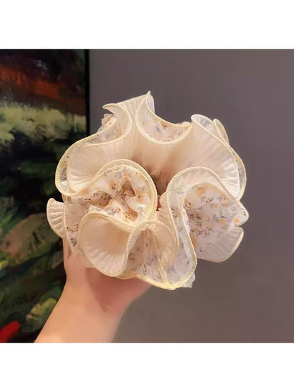 Gifty - Layered Floral Print Ruffle Edge Scrunchie
