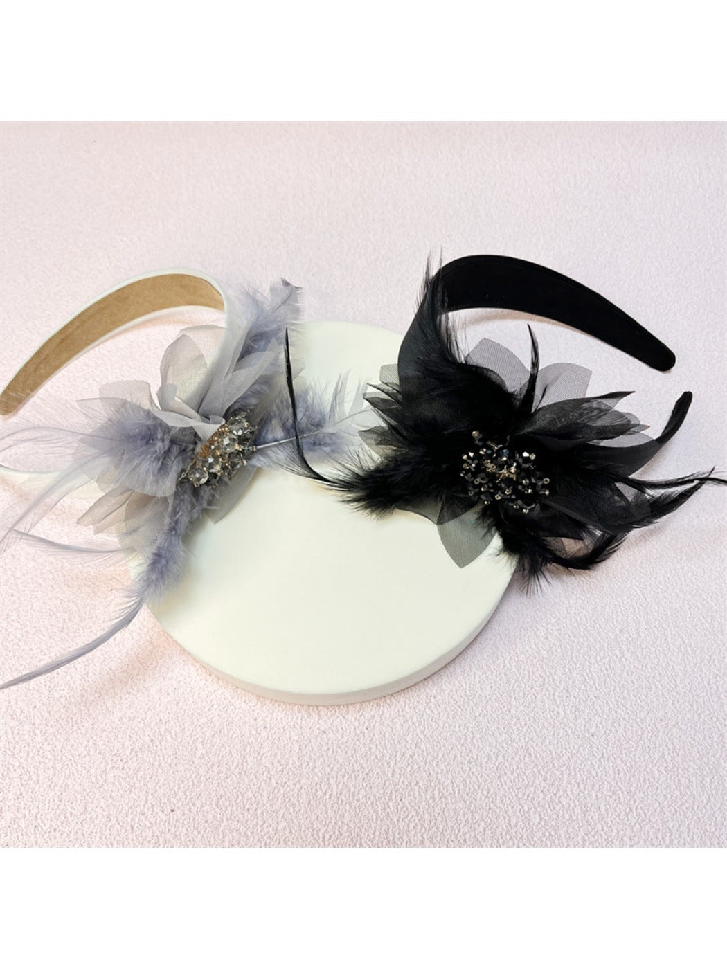 Gifty - Wide Band Feather Embellished Headband