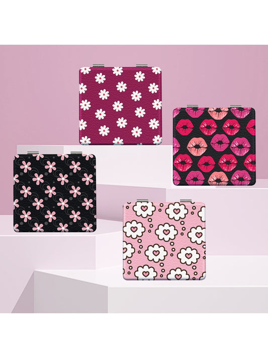 Mirroray - Floral Pattern Foldable Makeup Mirror