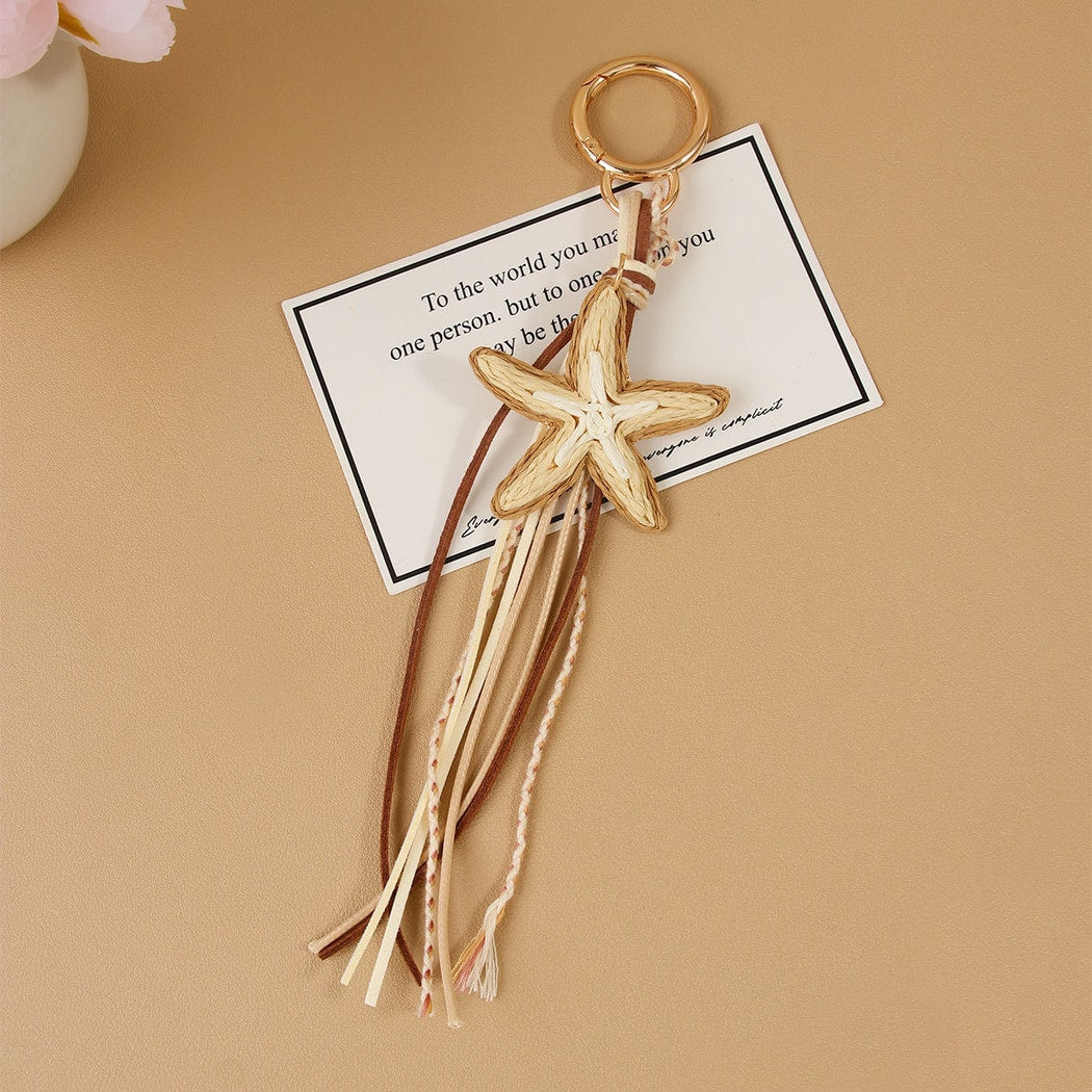 Keypus - Starfish Tassel Bag Charm Alloy Keychain
