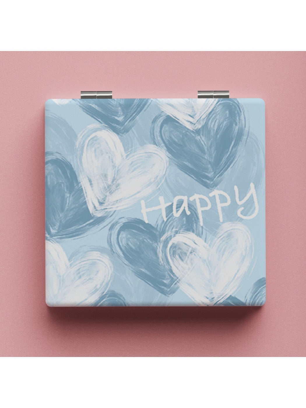 Mirroray - Minimalist Heart Pattern Square Compact Mirror