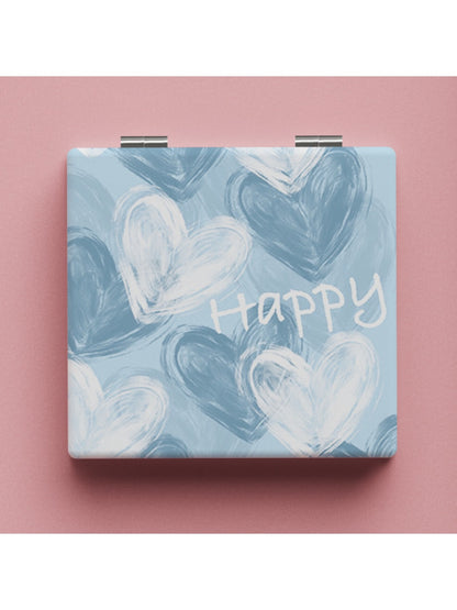 Mirroray - Minimalist Heart Pattern Square Compact Mirror