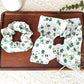 Gifty - Clover Print Floral Polyester Fabric Scrunchie