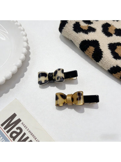 Gifty - Leopard Print Bow Hair Clip Hair Tie