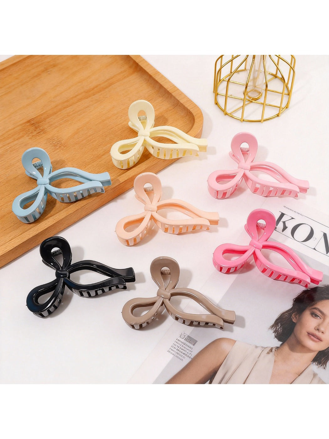 Beau - Minimalist Solid Color Bow Shaped Claw Clip