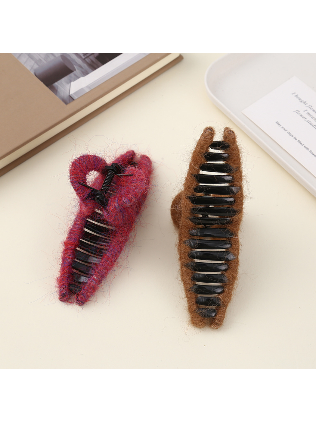 Beau - Solid Color Looped Top Hair Claw Clip