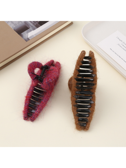 Beau - Solid Color Looped Top Hair Claw Clip