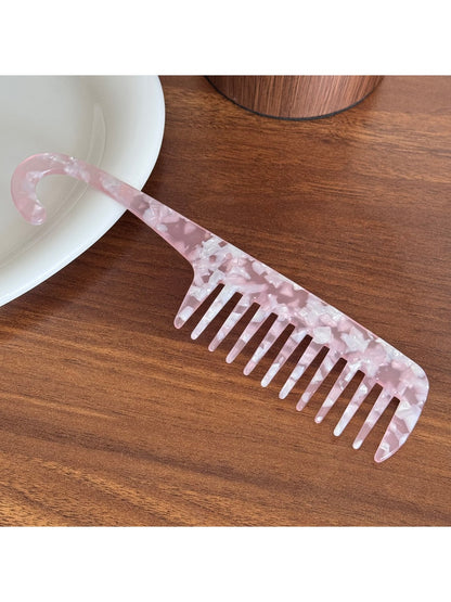 Minimalist Acetate Hair Comb with Hook Portable Long Comb for Travel