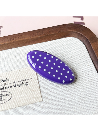 Beau - Polka Dot Candy Color Acetate Duckbill Hair Clip
