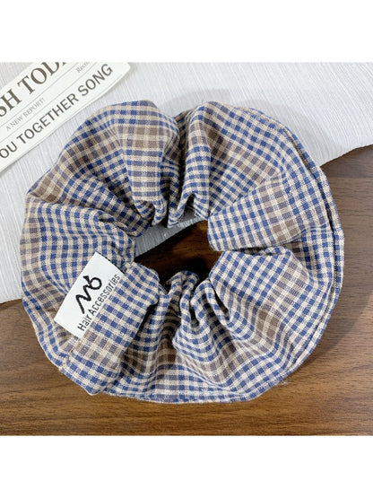 Gifty - Preppy Style Simple Plaid Scrunchie