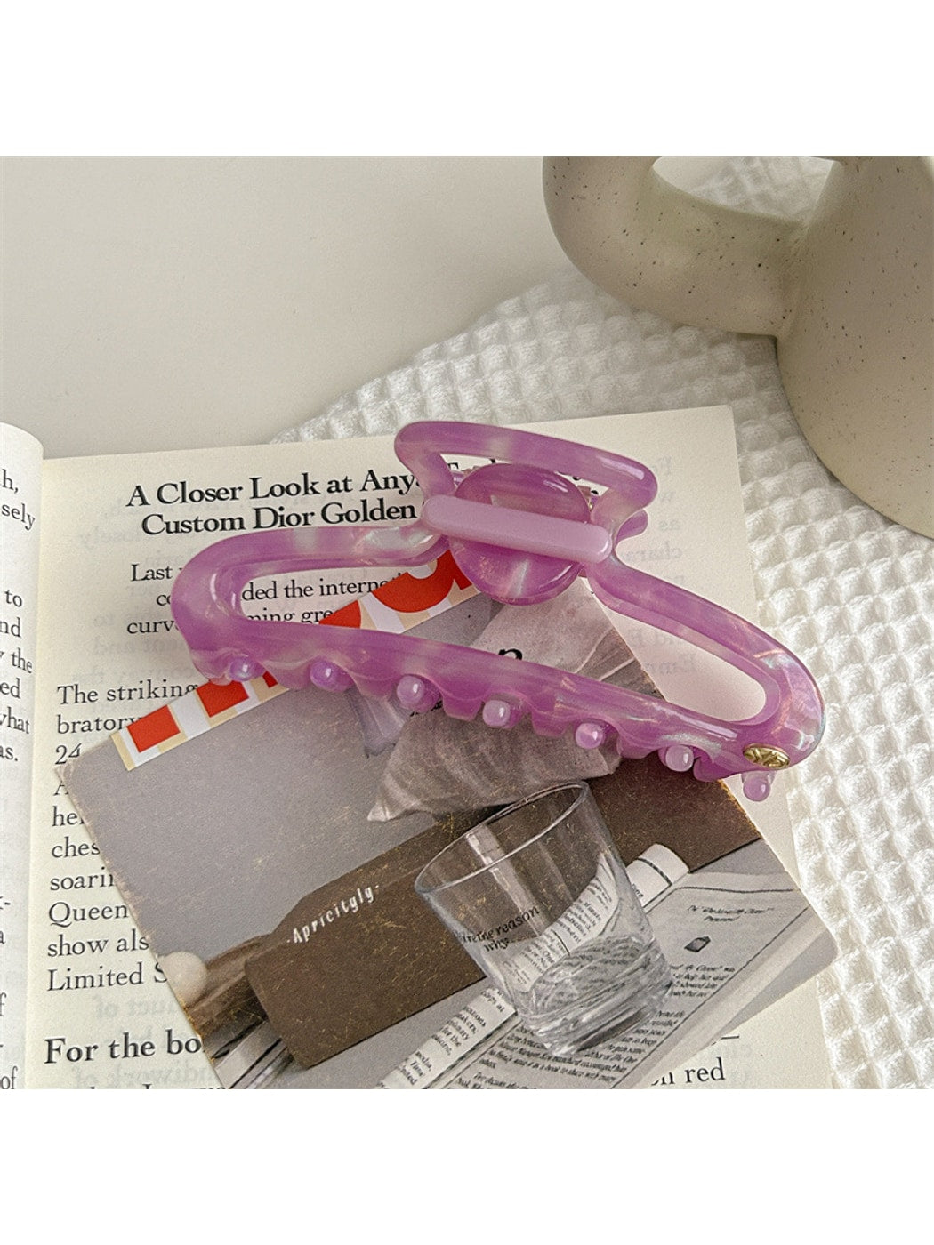 Beau - Geometric Hollow Acetate Alloy Claw Clip