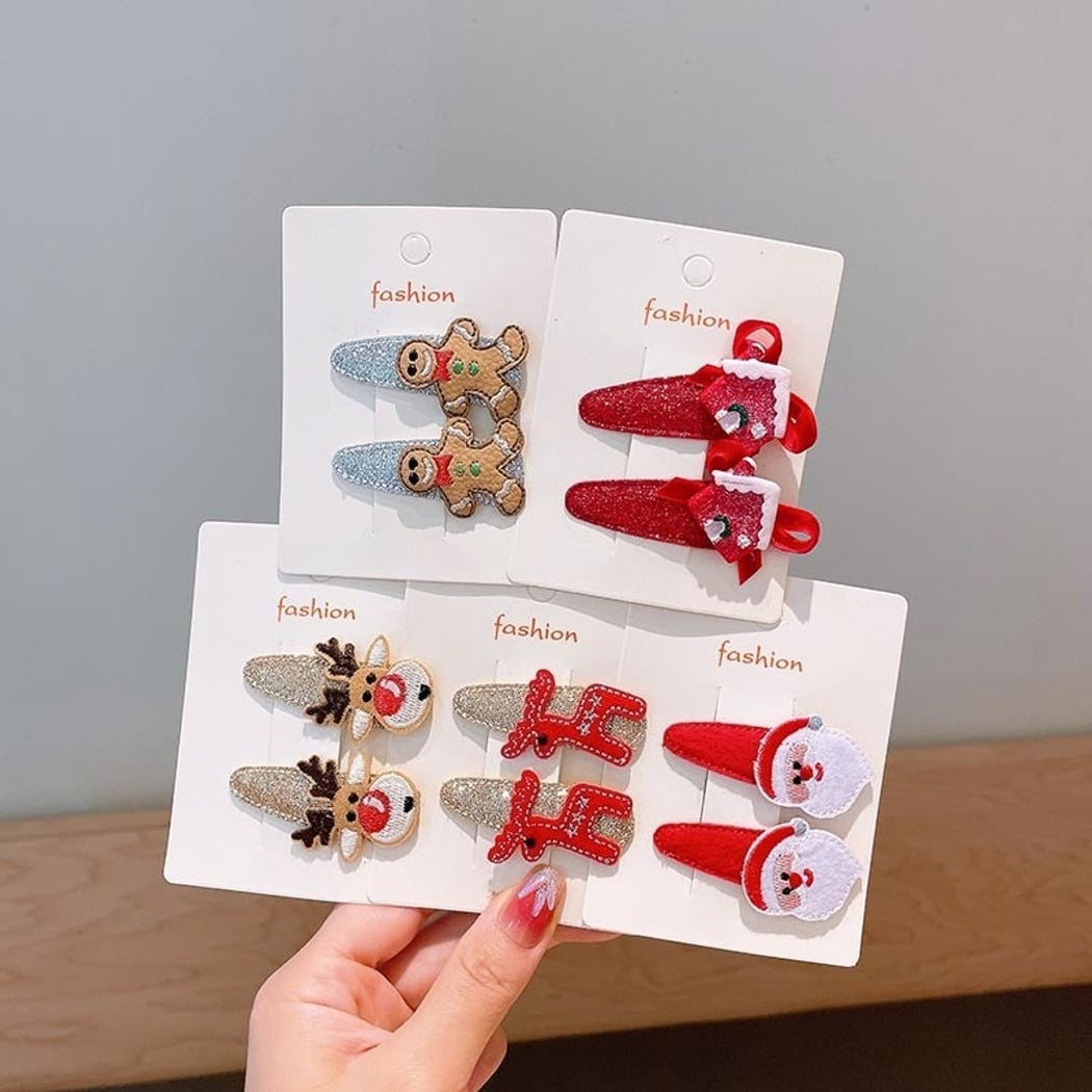 Beau - Christmas Theme Cartoon Side Barrette Set