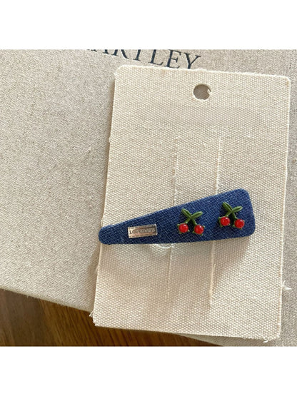 Beau - Blue Cherry Geometric Hair Clip