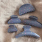 Beau - Mist Blue Acrylic Rectangle Fan Shape Claw Clip