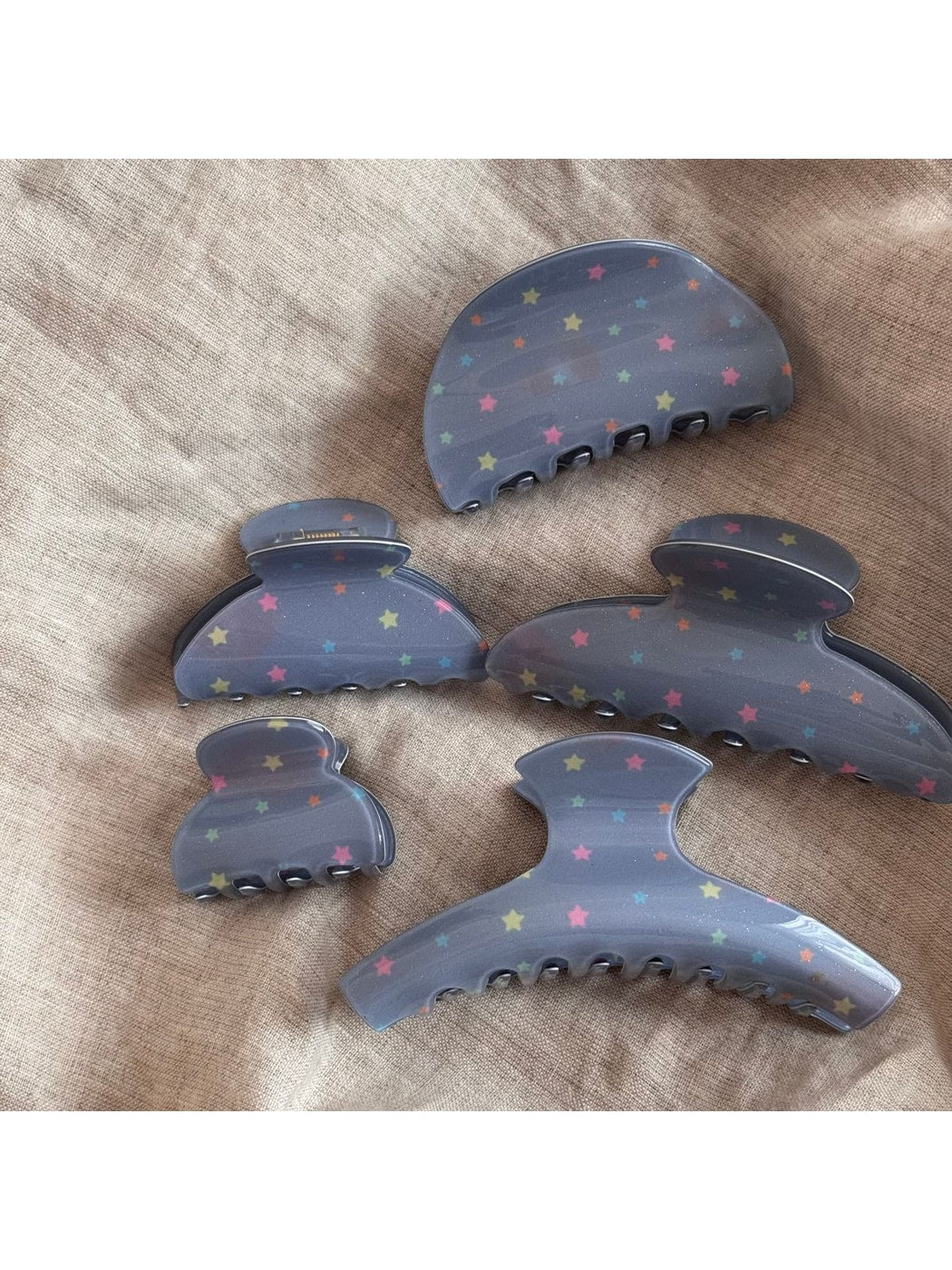 Beau - Mist Blue Acrylic Rectangle Fan Shape Claw Clip