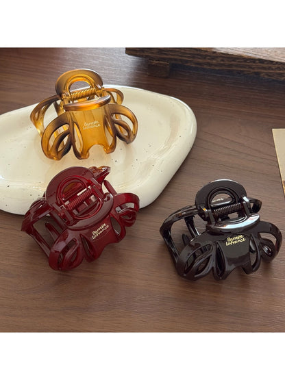 Beau - Glossy Oval Cutout Pumpkin Claw Clip