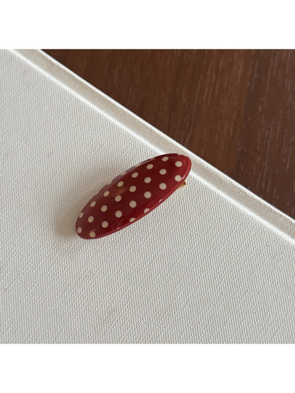 Beau - Oval Polka Dot Acetate Hair Clip