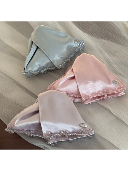 Beau - Satin Look Beaded Triangle Claw Clip