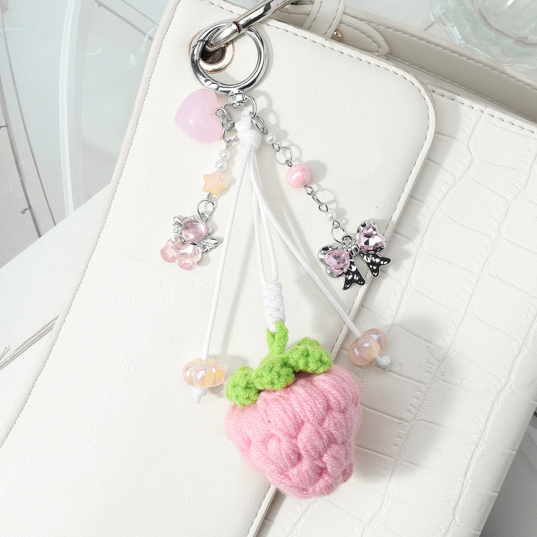 Keypus - Sweet Strawberry Bow Accent Keychain