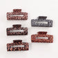 Beau - Leopard Print Square Openwork Claw Clip