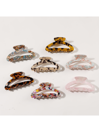 Beau - Color Spliced Openwork Hair Claw Clip