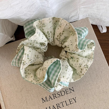 Gifty - Double-Layer Floral Pattern Fabric Scrunchie
