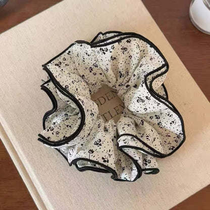 Gifty - Ruffled Floral Polyester Scrunchie